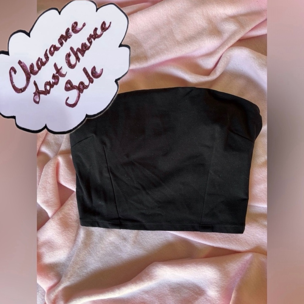 ALO Yoga XS Alosoft Black Convertible Sunkissed Bandeau (missing straps)
